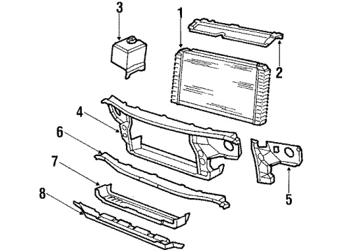 1987 Cadillac Allante Radiator & Components Diagram