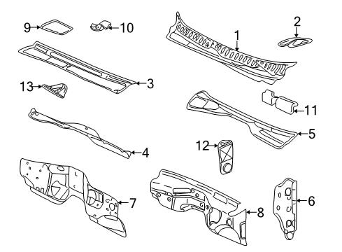 2005 Cadillac Escalade Cowl Diagram