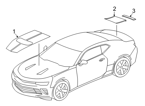 2024 Chevy Camaro Decal, Hood *Carbon Flash Diagram for 84633027