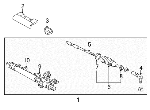 2003 Saturn L300 P/S Pump & Hoses, Steering Gear & Linkage Diagram 2 - Thumbnail