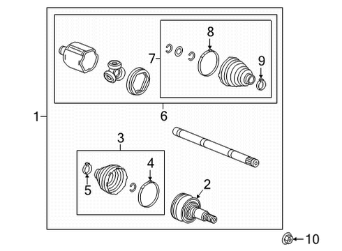 2022 Cadillac Escalade ESV Axle Components - Front Diagram