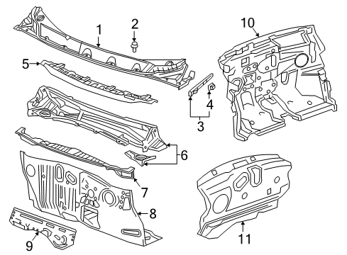 2019 Chevy Bolt EV Cowl Diagram