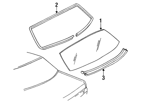 1992 Chevy Lumina Back Glass, Reveal Moldings Diagram