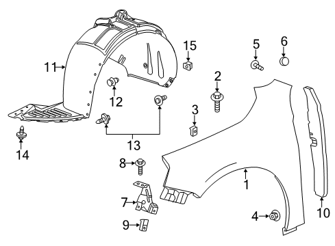 2020 Chevy Impala Fender & Components Diagram