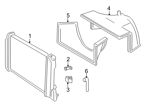 2001 Chevy Blazer Radiator & Components Diagram