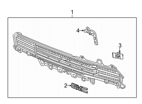 2022 GMC Hummer EV Pickup Grille & Components Diagram