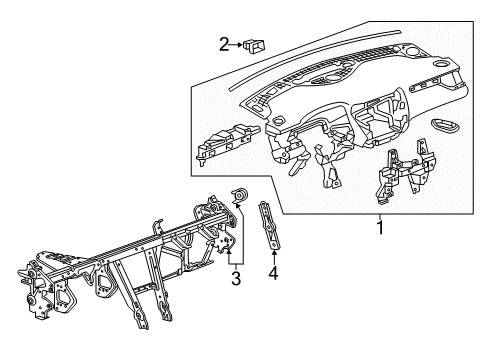 2022 GMC Acadia Cluster & Switches, Instrument Panel Diagram 1 - Thumbnail