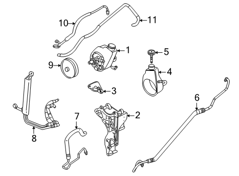 2005 Hummer H2 P/S Pump & Hoses, Steering Gear & Linkage Diagram