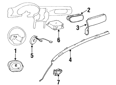 2001 Saturn SC1 Airbag,Instrument Panel Diagram for 21061113