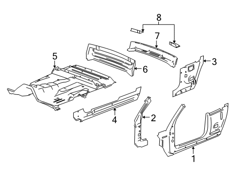 2004 Chevy SSR Panel Assembly, Rear Floor *Prime Ww18 Diagram for 15220490