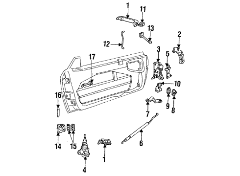 1993 Cadillac Allante Lock & Hardware Diagram