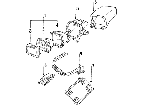 1992 Chevy Corvette Headlamps, Electrical Diagram