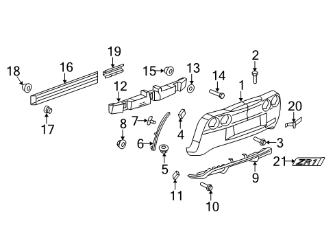 2007 Chevy Corvette Rear Bumper Diagram