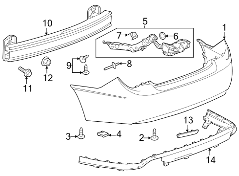 2018 Chevy Sonic Rear Bumper, Cover *Service Primer Diagram for 42506449