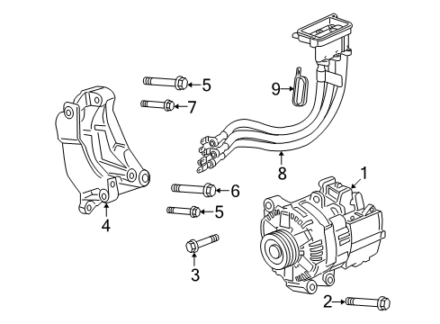 2008 Saturn Aura Generator Assembly, (W/ Starter) Diagram for 24243169