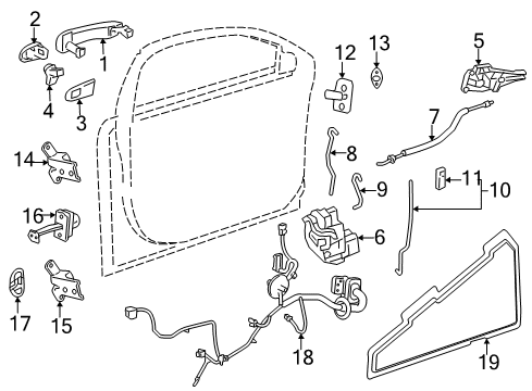 2012 Buick Verano Bracket Assembly, Front Side Door Outside Handle Diagram for 13576842