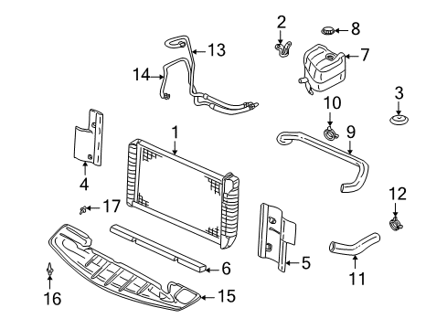 2003 Cadillac Seville Deflector Assembly, Front Air Diagram for 25743710