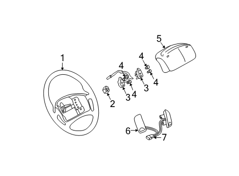 2002 Chevy Monte Carlo Steering Column, Steering Wheel Diagram 3 - Thumbnail