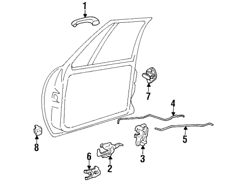 1994 Oldsmobile 88 Front Door - Lock & Hardware Diagram