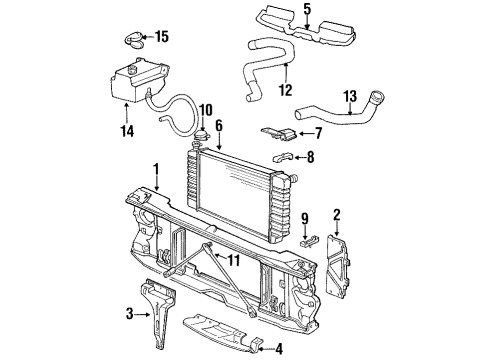 1992 Chevy K1500 Radiator & Components, Radiator Support Diagram 2 - Thumbnail