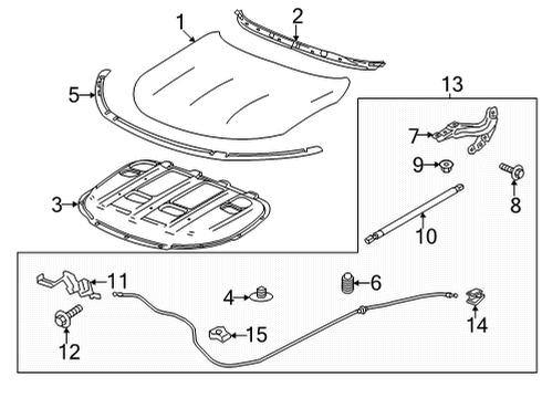 2023 Buick Envision Hood & Components Diagram