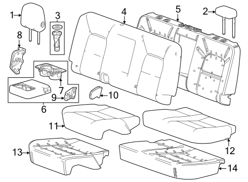 2023 Chevy Colorado Rear Seat Components Diagram 1 - Thumbnail