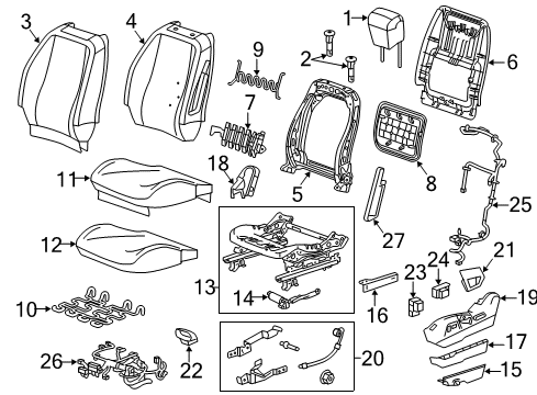 2013 GMC Terrain Driver Seat Components Diagram 2 - Thumbnail