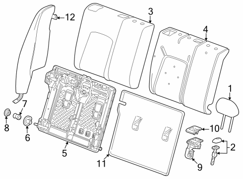 2024 Chevy Trax Rear Seat Components Diagram