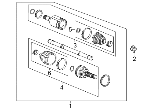 2020 Buick Envision Front Driver Side Half, Shaft Assembly Diagram for 84280833