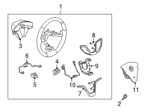 2010 Saturn Vue Steering Column, Steering Wheel & Trim Diagram 5 - Thumbnail