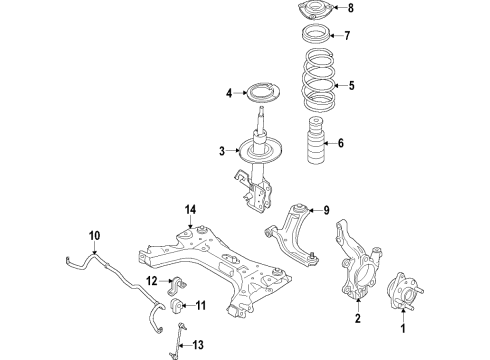 2017 Chevy City Express Front Suspension, Control Arm, Stabilizer Bar Diagram 2 - Thumbnail