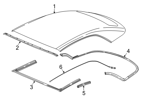 2018 Buick Cascada Weatherstrip Assembly, Folding Top Rear Diagram for 13426126