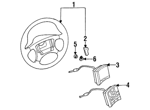 1993 Pontiac Trans Sport Steering Column, Steering Wheel Diagram 4 - Thumbnail