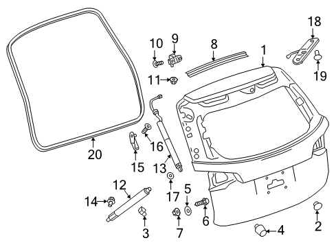 2021 Chevy Equinox Gate & Hardware Diagram