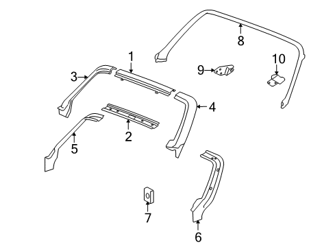 2006 Pontiac Solstice Weatherstrip Assembly, Windshield Frame *Plan A Diagram for 15859805