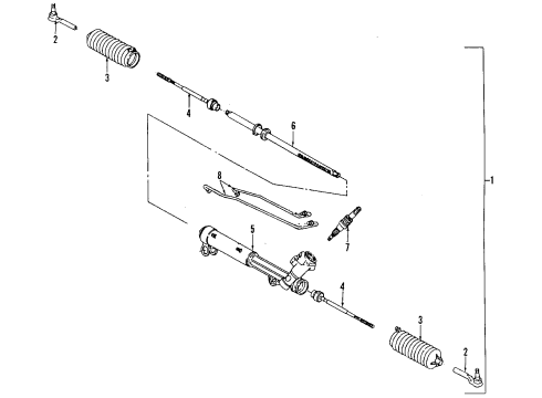 1992 Pontiac Grand Prix P/S Pump & Hoses, Steering Gear & Linkage Diagram 1 - Thumbnail