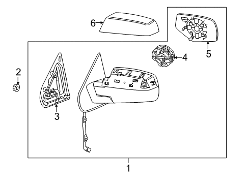 2017 Chevy Silverado 1500 Actuator Assembly, Outside Rear View Mirror *Less Finish Diagram for 22919750