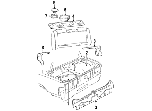 1987 Pontiac Grand Am Interior Trim - Rear Body Diagram