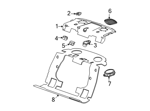 2004 Pontiac Grand Prix Interior Trim - Rear Body Diagram