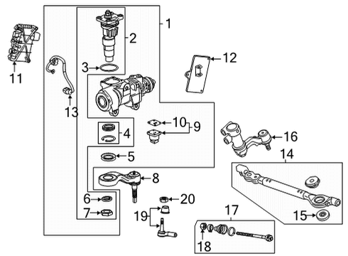 2023 GMC Sierra 3500 HD Steering Column & Wheel, Steering Gear & Linkage Diagram 3 - Thumbnail