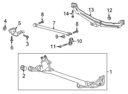 2015 Cadillac ELR Link,Rear Suspension Equalizer Beam Diagram for 13378959