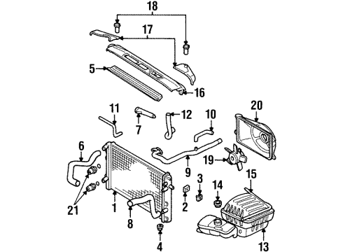 2001 Cadillac Catera Radiator & Components, Cooling Fan Diagram