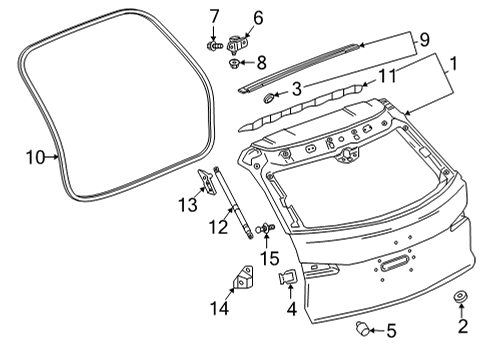 2021 Buick Envision Bracket Assembly, L/Gate Strut (Body Si) Diagram for 39093453