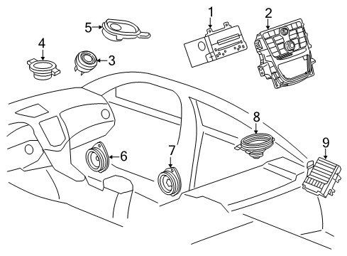 2013 Buick Verano SPEAKER ASM-RDO RR S/D Diagram for 84189369