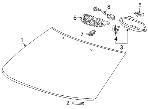 2014 Chevy Corvette Windshield Glass Diagram