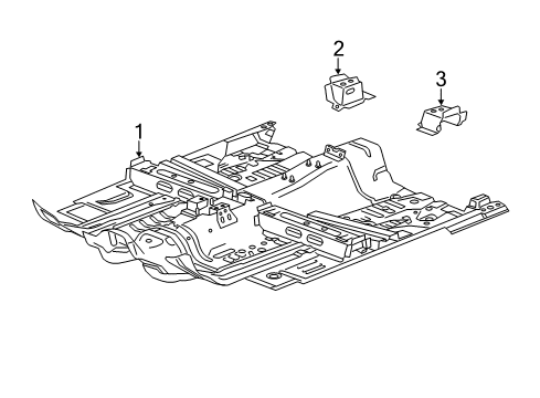 2014 Chevy Malibu Pillars, Rocker & Floor - Floor & Rails Diagram