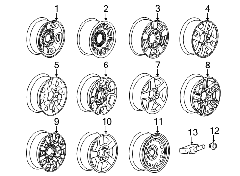 2017 GMC Sierra 2500 HD Wheel Rim,Frt & Rr Diagram for 84341233