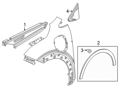 2022 Chevy Bolt EUV Molding Assembly, Front Whl Opg *Black Diagram for 42786091