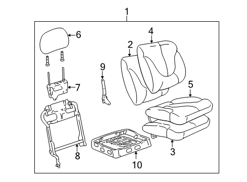 2007 GMC Sierra 3500 Classic Pad,Rear Seat Back Cushion Diagram for 88941581