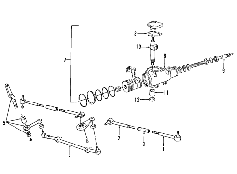 1995 Cadillac Fleetwood P/S Pump & Hoses, Steering Gear & Linkage Diagram 1 - Thumbnail